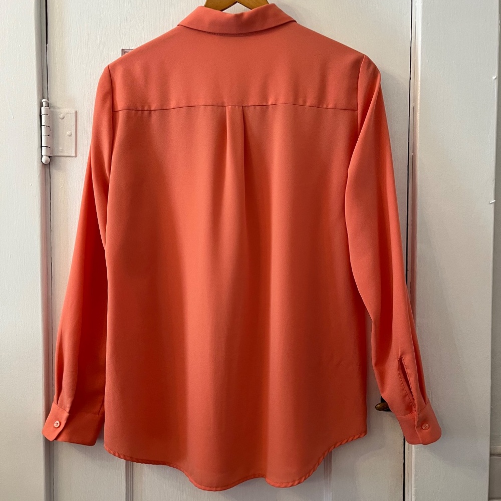 Alex Marie button up blouse, sz M, Coral color - Picture 2 of 5